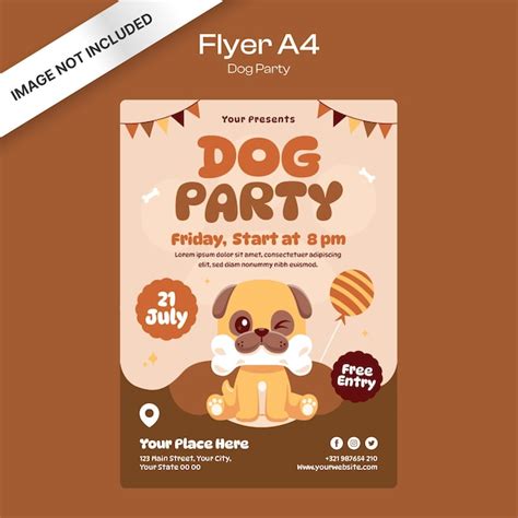 Premium Vector Dog Party Flyer Template