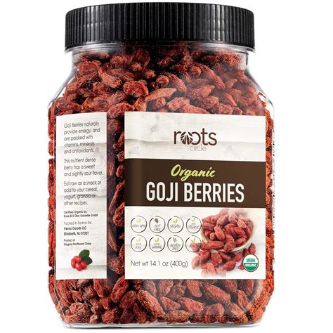 Amazon Roots Circle USDA Organic Dried Goji Berries 14 1oz Jar 1