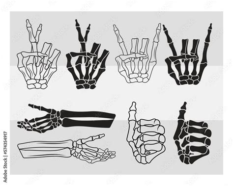 Vecteur Stock Skeleton Hands Svg Skeleton Hands Middle Finger Rack