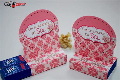 Lembrancinha Porta Bis Chá de Lingerie Arabesco Rosa Elo