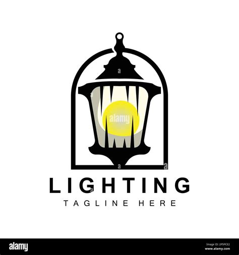 Street Lamp Logo Lantern Lamp Vector Lighting Classic Retro Design