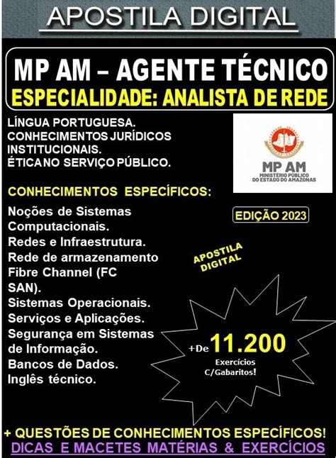 Apostila Mp Am Agente Técnico Analista De Rede Teoria 11200