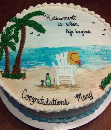 Retirement Cake I Dont Know If I Like The Palm Trees But The Chair