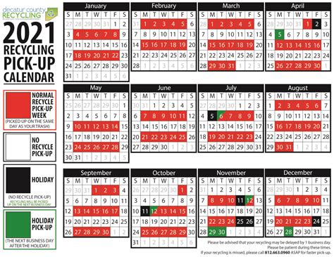 Curbside Holiday Schedule Decatur County Solid Waste Management