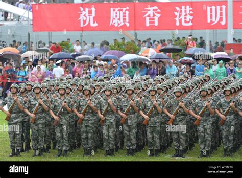 Soldiers Of Pla Peoples Liberation Army Hong Kong Garrison Preform