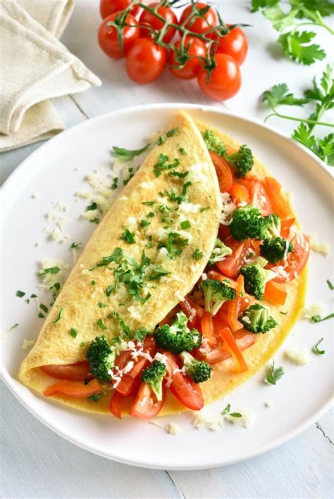 Omelet With Tomatoes And Herbs Stock Photo Image Of Savory Omelet