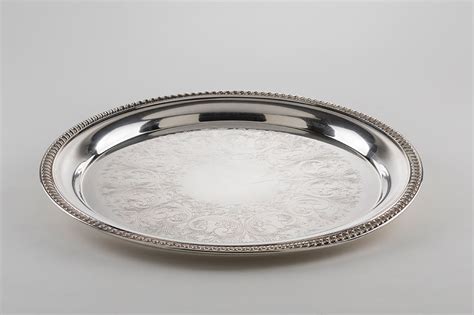 Silver Serving Tray Round 16 Well Dressed Tables