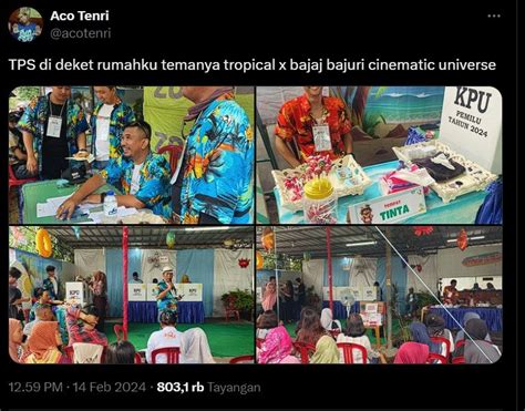 Intip TPS Unik Di Pemilu 2024 Ada Tema Hawai Hingga Rasa Kondangan