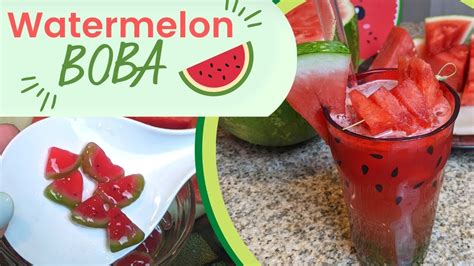 Fresh Watermelon Boba Diy Boba Recipe Youtube