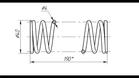 Чертеж длинной пружины в T Flex Youtube