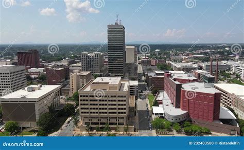 Winston Salem Downtown Skyline Aerial View City Center North