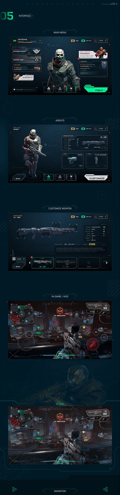 Sci Fi Shooting Game Uiux Concept Design Behance