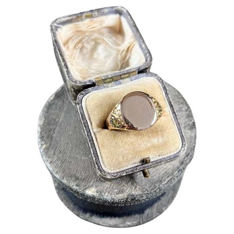 Antique 18ct Yellow Gold Edwardian Oval Signet Ring For Sale At 1stdibs