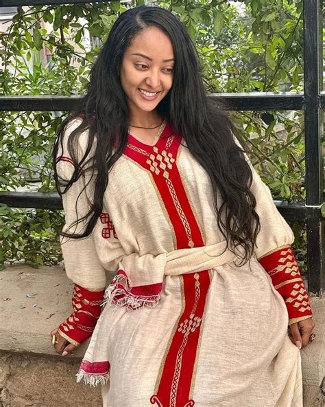 Crimson Elegance Habesha Kemis Red Fetil Habesha Dress In 2024 Ethiopian Dress Ethiopian