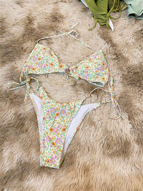Floral Bikini Set Women S Fashion Swimwear Bikinis Swimsuits On Carousell
