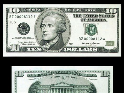 Printable 10 Dollar Bill