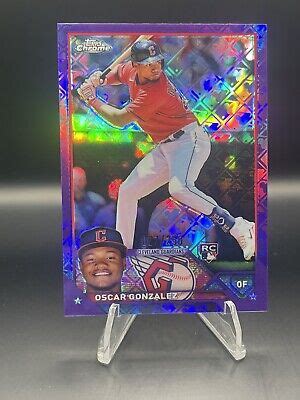 Topps Chrome Logofractor Oscar Gonzalez Purple Refractor Ebay