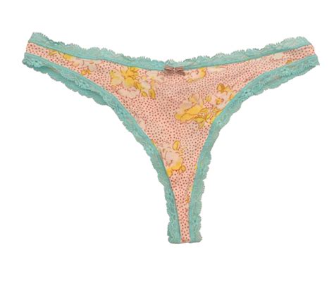 Y K Victorias Secret Floral Print Lace Trim Thong V G String Bikini Panties S EBay