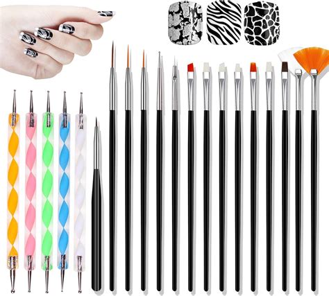 Hanyousheng Black Nail Art Brushes Set Pcs Nail Art Designing