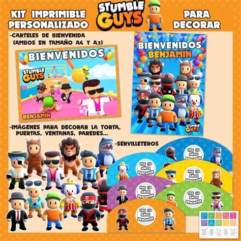 Stumble Guys Kit Imprimible Personalizado Con Invitaci N Dig En Venta