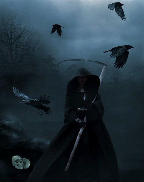 Grim Reaper With Crows Dark Fantasy Art Dark Art Magic Women Dark