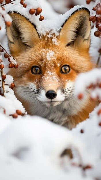 Premium AI Image | a fox in the snow