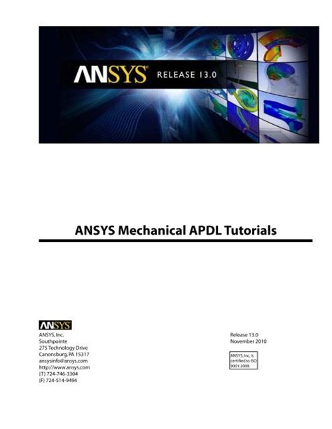 Mechanical Apdl Tutorials Ansys