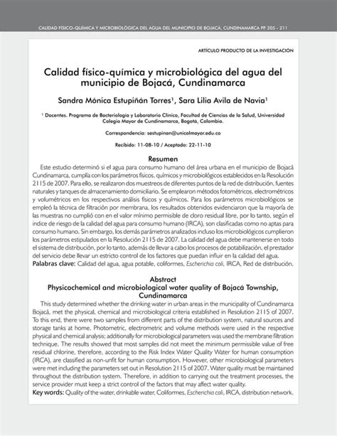 Artículo 3 calidad físico química y microbiológica del agua PDF