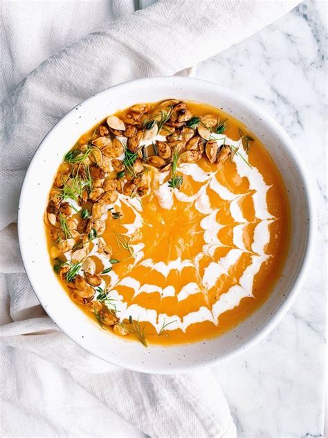 Roasted Butternut Squash Soup With Coconut Cream Swirlspider Web