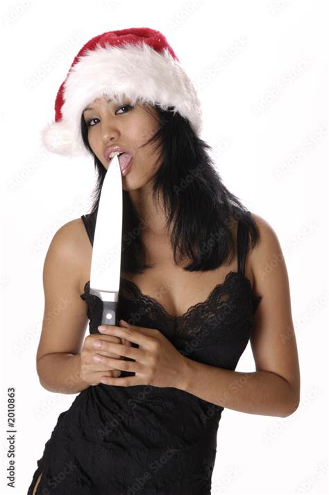 Sexy Asian Girl With Knife Stock Photo Adobe Stock