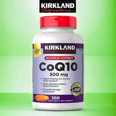 Kirkland Coq10 Quten Antioxidant 300 Mg100 Softgels Exp112026