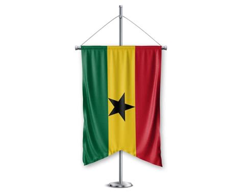 Premium Photo Ghana Up D Flags On Pole Stand Support Pedestal