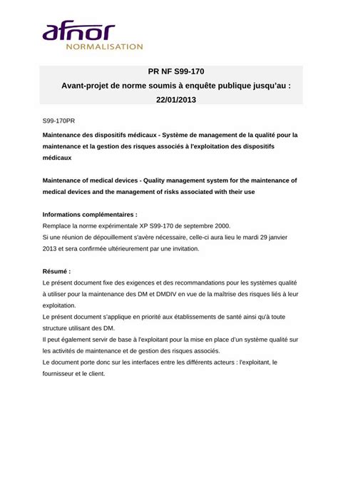 PDF Avant projet de norme soumis à enquête publique jusquau