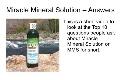 Mms Miracle Mineral Solution Top 10 Questions