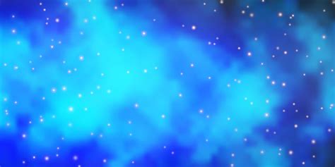 Light Blue Vector Background With Small And Big Stars Shining Colorful