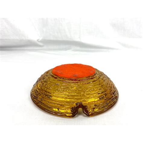 1960s Vintage Blenko Amber Glass Ashtray Chairish