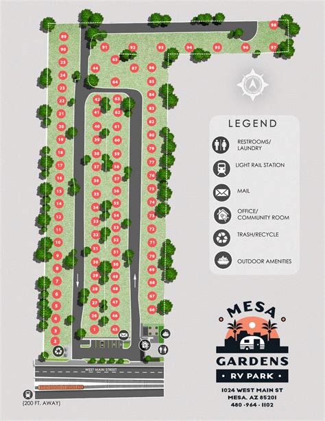 Map of Mesa Gardens RV Park | Good Living Community Mesa, AZ