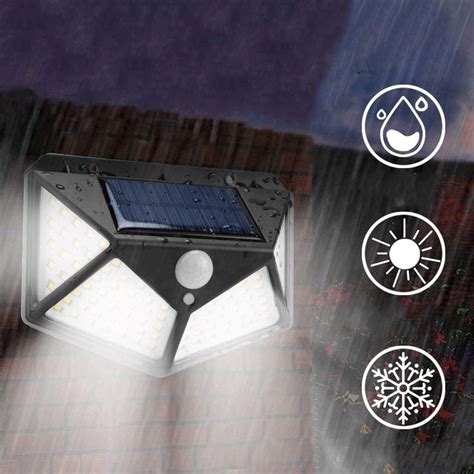 Luz Led Solar De Parede Sensor De Movimento 100 Leds