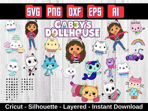 Gabbys Dollhouse Svg Bundle Gabbys Dollhouse Png Bundle Gabbys