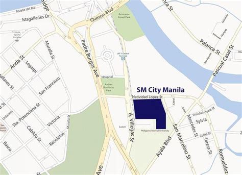 Sm manila map - Sm manila location map (Philippines)