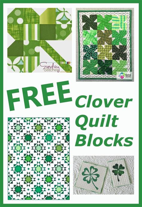 FREE Clover Themed Patterns Quilt Block Patterns Free Quilt Blocks