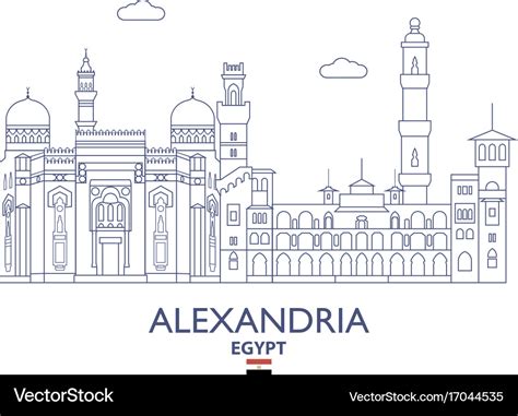 Alexandria city skyline Royalty Free Vector Image