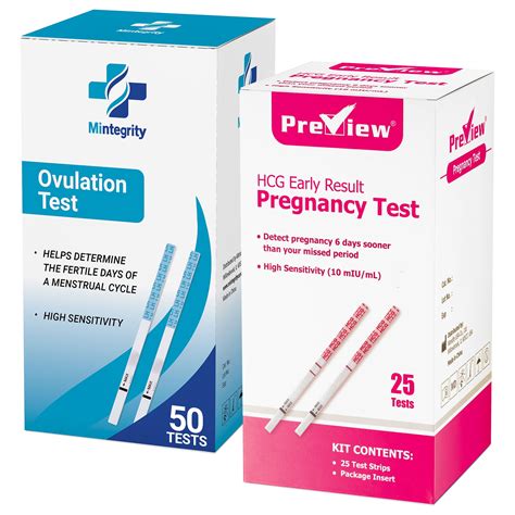 Mintegrity Combo Kit Ovulation And Pregnancy Tests Strips 50 Lh Test