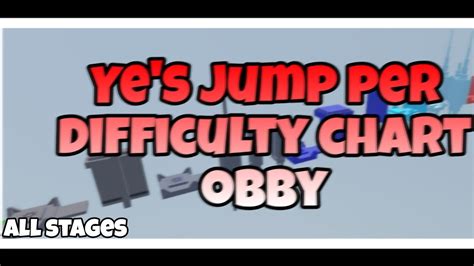 Ye S Jump Per Difficulty Chart Obby All Stages YouTube