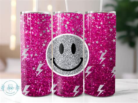 Glitzer Smiley 20oz Tumbler Wrap Etsy De