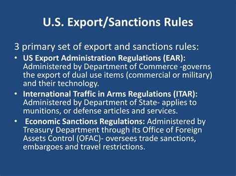 Ppt Us Export Controls Brief Overview Powerpoint Presentation Free