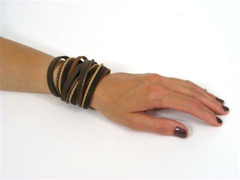 Brown Leather Wrap Bracelet Womens Bracelet Womens Wrap Bracelet Womens