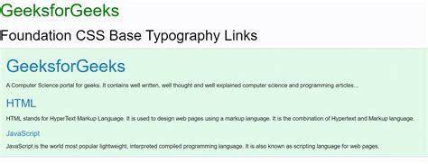Vínculos De Tipografía Básica Css De Foundation Barcelona Geeks