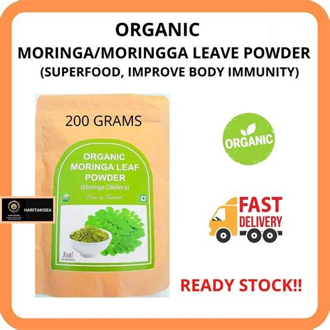 Pure Natural Moringga Moringa Leaf Powder Gms Serbuk Daun