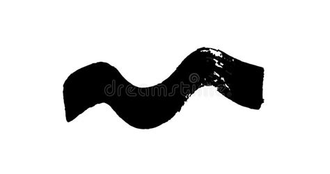 Black Curve Stroke Brush For Painting Isolated On White Backdrop Stock